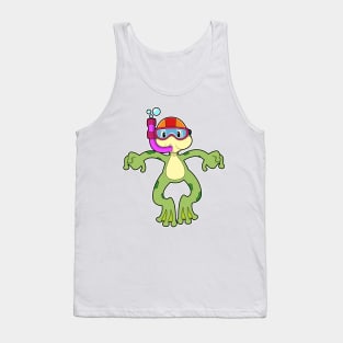 Frog at Diving with Snorkel Tank Top